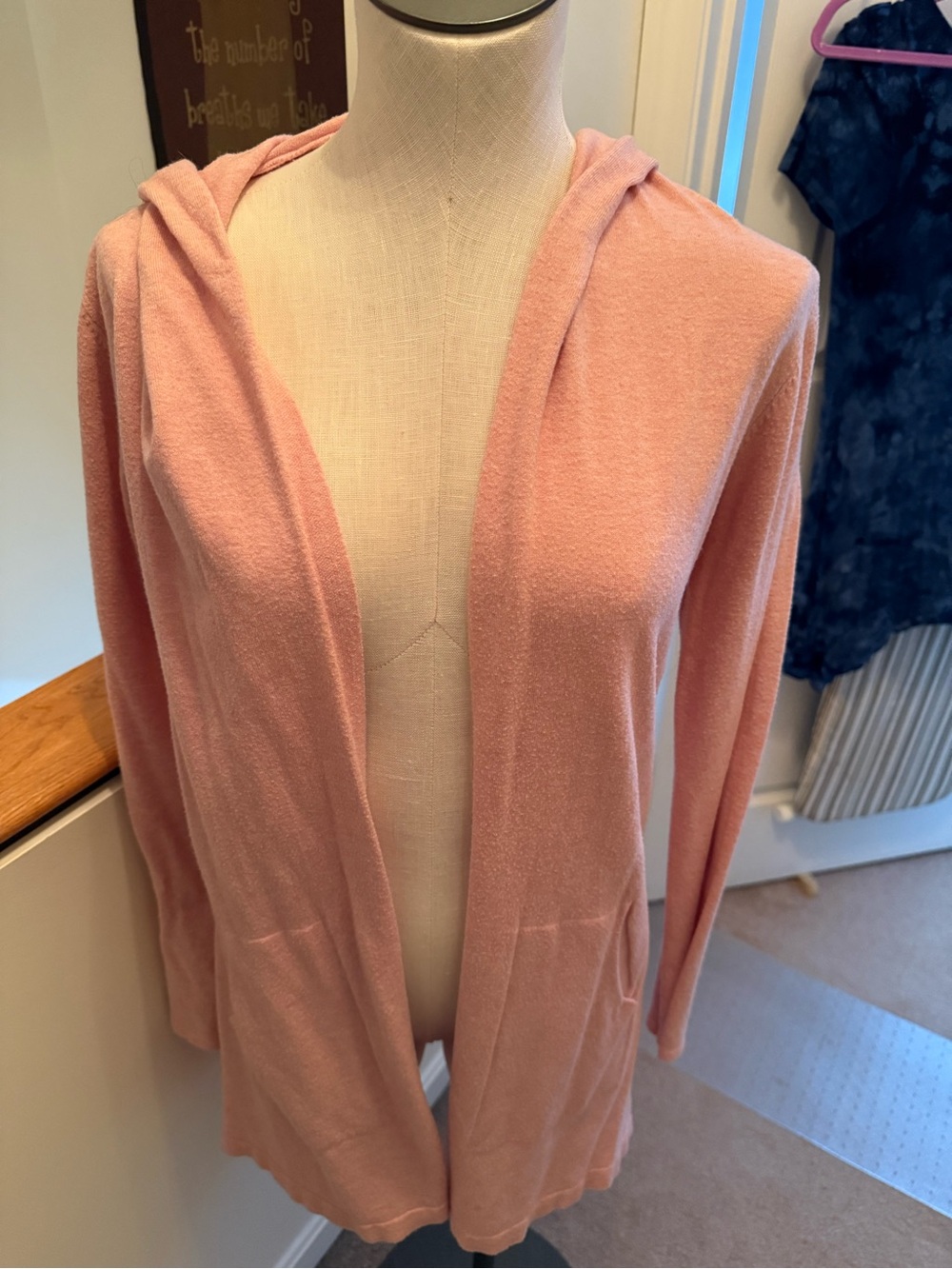 Cyrus Light Pink Hooded Open-Front Cardigan